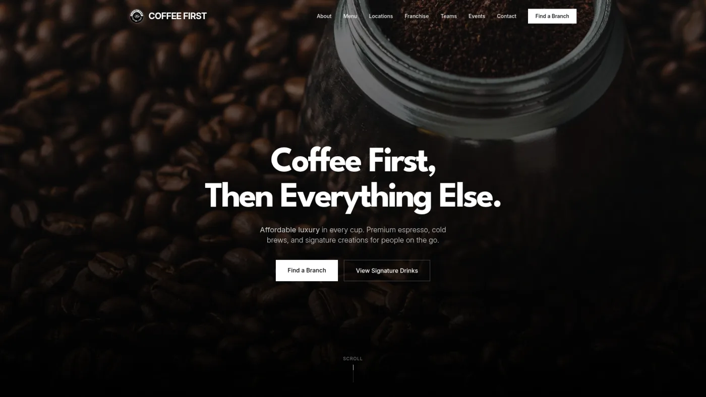 Coffee First website by Sibya