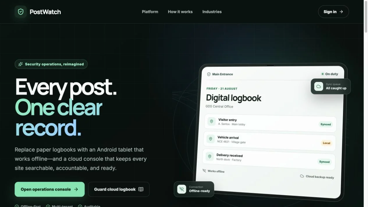 PostWatch website by Sibya